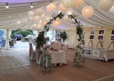 Globe Lanterns in Marquee at Penrallt Hotel, Aberporth, Wales
